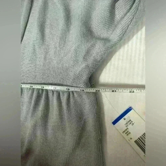 NWT Nine West city lights concrete gray silver open front knit cardigan size XL - Picture 4 of 5
